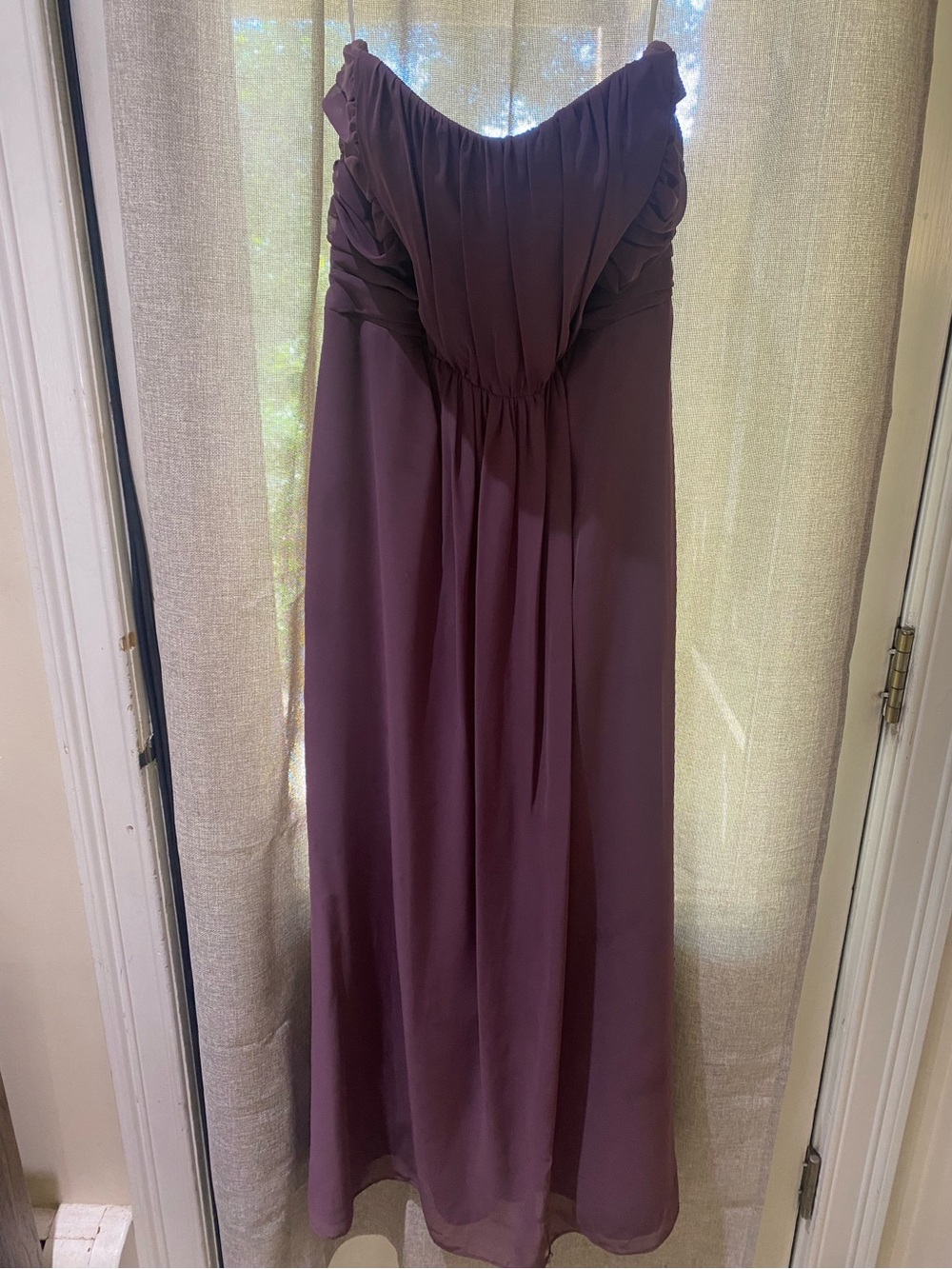 Elegant Plum Maxi Dress with Ruching